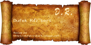 Dufek Róbert névjegykártya